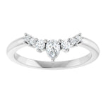 Alniyat - contoured band with pear and round diamonds-The Diamond Setter