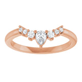 Alniyat - contoured band with pear and round diamonds-The Diamond Setter
