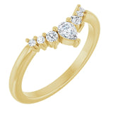 Alniyat - contoured band with pear and round diamonds-The Diamond Setter