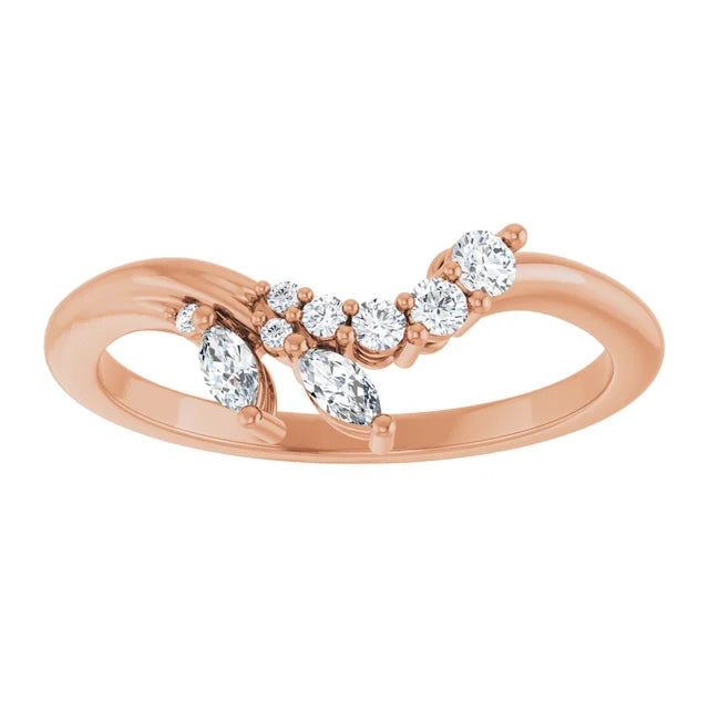 Altair - Floral Contour Band-The Diamond Setter