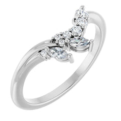 Altair Floral Contour Diamond Wedding Band in 18ct Gold or Platinum-The Diamond Setter