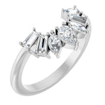 Alterf - Contoured Band with Marquise, Pear and Baguette-The Diamond Setter