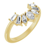 Alterf - Contoured Band with Marquise, Pear and Baguette-The Diamond Setter