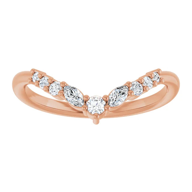 Ankaa - Chevron Diamond Contoured Band-The Diamond Setter