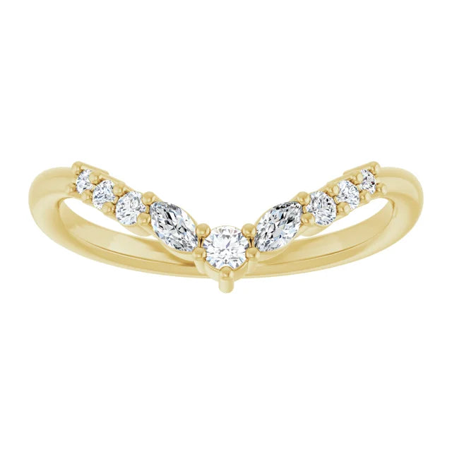 Ankaa - Chevron Diamond Contoured Band-The Diamond Setter