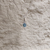 Dainty aquamarine and diamond pendant-The Diamond Setter
