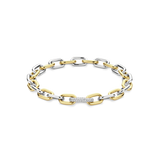 925 Silver and Gold Plated Linked Bracelet-The Diamond Setter