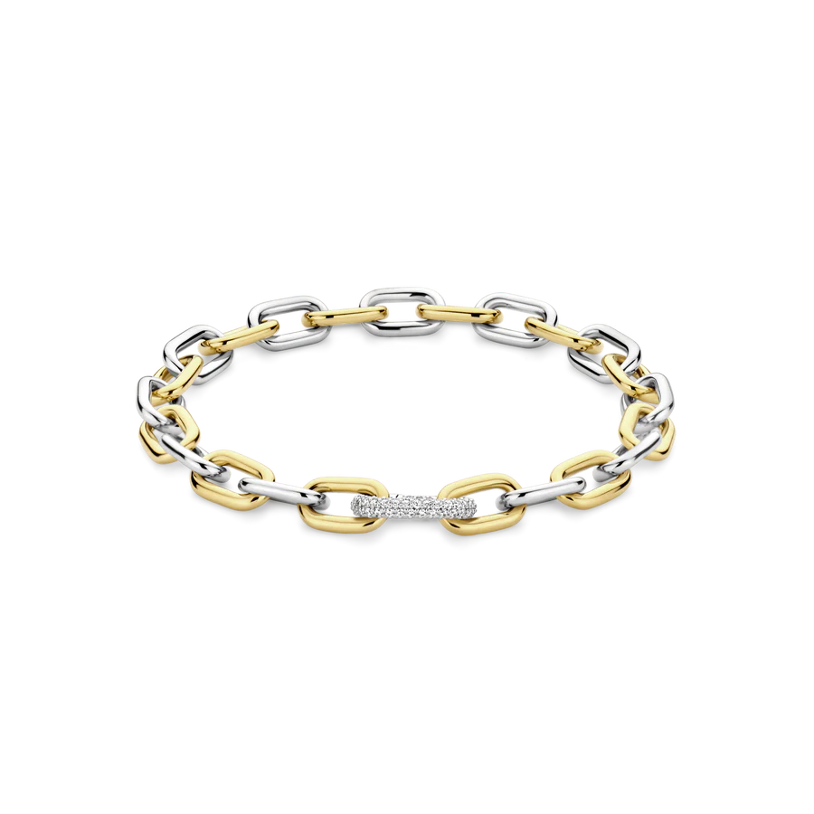 925 Silver and Gold Plated Linked Bracelet-The Diamond Setter