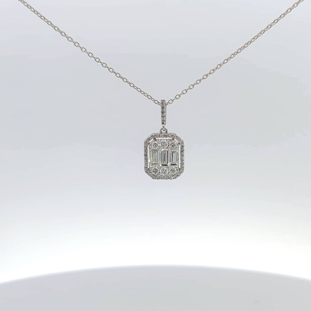 Art deco inspired Diamond Cluster Necklace-The Diamond Setter