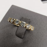 18ct Yellow Gold Open Bezel Half Eternity Ring-The Diamond Setter