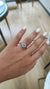 Blue Topaz cabochon ring with diamonds-The Diamond Setter