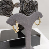 18ct Yellow Gold Staggered Bezel Set Diamond Hoop Earrings-The Diamond Setter