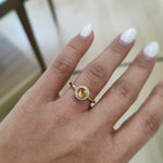 Citrine cabochon ring with diamonds-The Diamond Setter