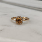 Citrine cabochon ring with diamonds-The Diamond Setter