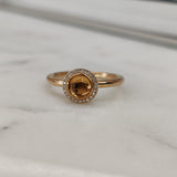 Citrine cabochon ring with diamonds-The Diamond Setter