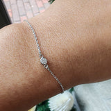 Dainty diamond station bracelet-The Diamond Setter