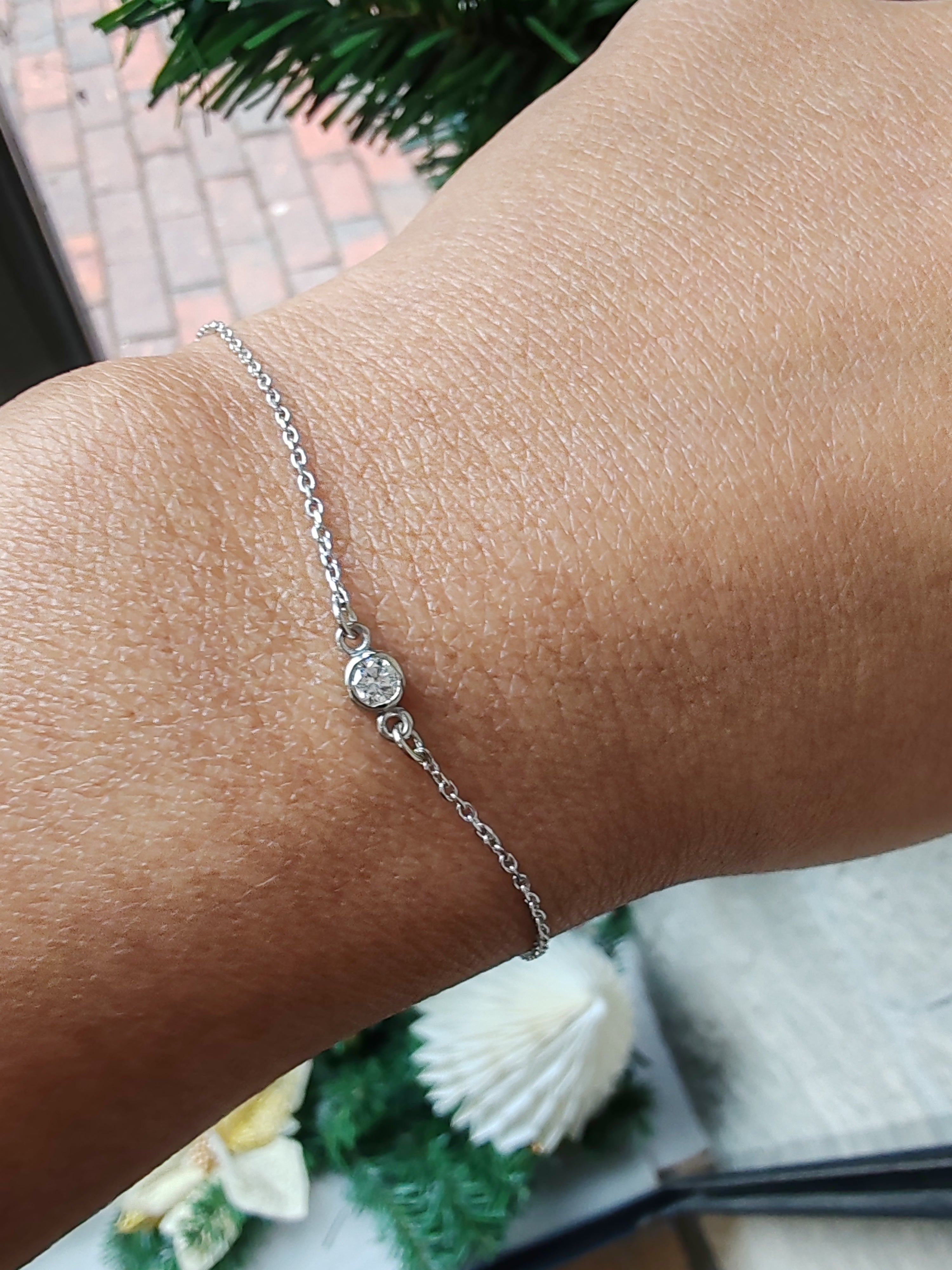 Dainty diamond station bracelet-The Diamond Setter