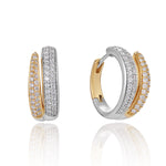 Two Toned Diamond Set Embrace Earrings-earrings-The Diamond Setter