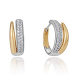 Two Toned Diamond Set Embrace Earrings-The Diamond Setter