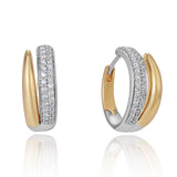 Two Toned Diamond Set Embrace Earrings-The Diamond Setter