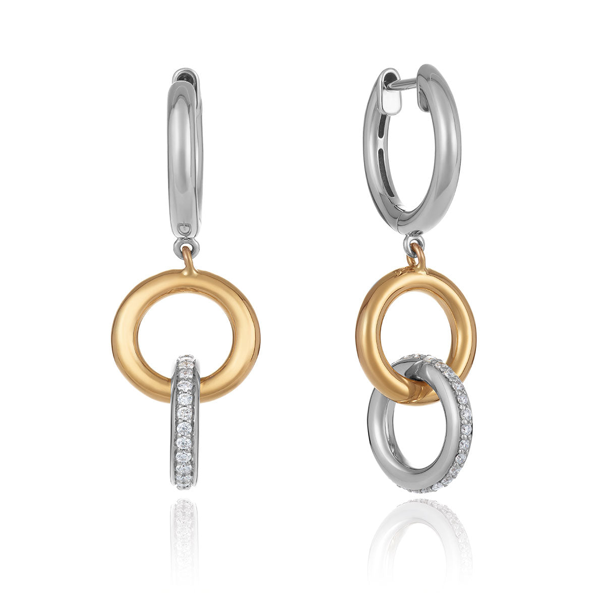 Two Toned Embrace Earrings-The Diamond Setter