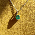 Emerald and diamonds in a beautiful white gold pendant-The Diamond Setter