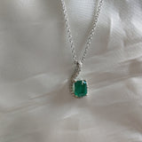 Emerald and diamonds in a beautiful white gold pendant-The Diamond Setter