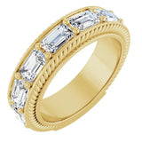 East to West setting of Emerald Cut Eternity Ring-The Diamond Setter