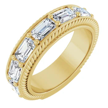 East to West setting of Emerald Cut Eternity Ring-The Diamond Setter