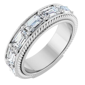 East to West setting of Emerald Cut Eternity Ring-The Diamond Setter