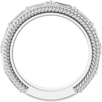 East to West setting of Emerald Cut Eternity Ring-The Diamond Setter