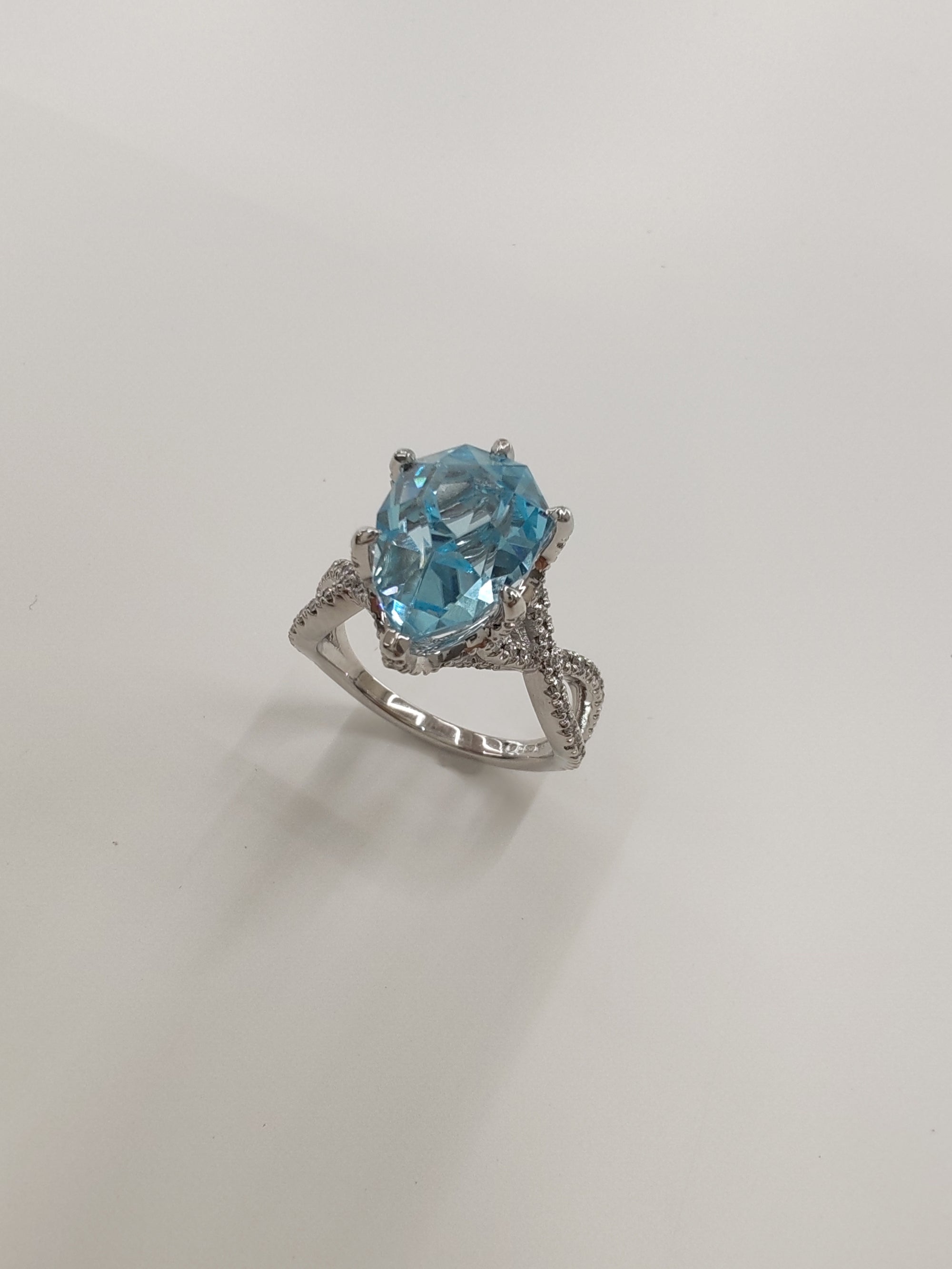 Exquisite Sky blue topaz dress ring-The Diamond Setter