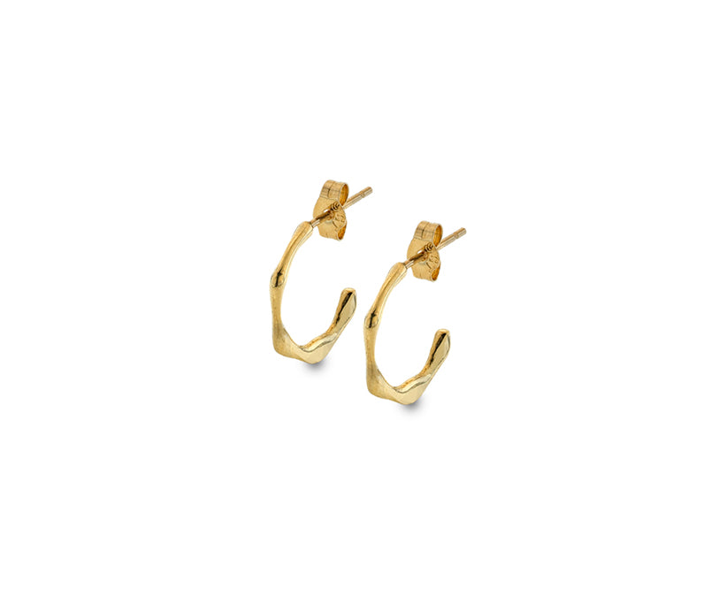 9ct Yellow Gold Molton Hoop Earring-The Diamond Setter