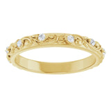 Floral inspired wedding band-The Diamond Setter