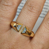 Inception ring with trapezoid cut Osmium-The Diamond Setter