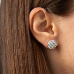 Silver Wave Stud Earring-The Diamond Setter