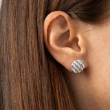 Silver Wave Stud Earring-The Diamond Setter