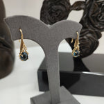 14ct Yellow Gold 6mm London Blue Topaz Raindrop Earrings-The Diamond Setter