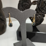 14ct Yellow Gold 6mm London Blue Topaz Raindrop Earrings-The Diamond Setter