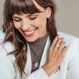 925 Mother of Pearl Pebble Design Pendant-The Diamond Setter