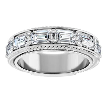 East to West setting of Emerald Cut Eternity Ring-The Diamond Setter