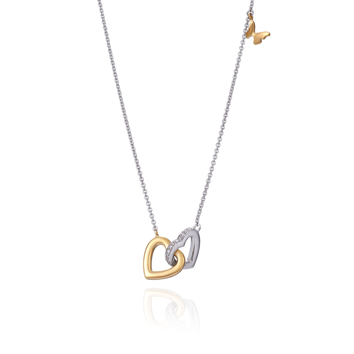 Two Toned Heart Embrace Neckpiece-The Diamond Setter