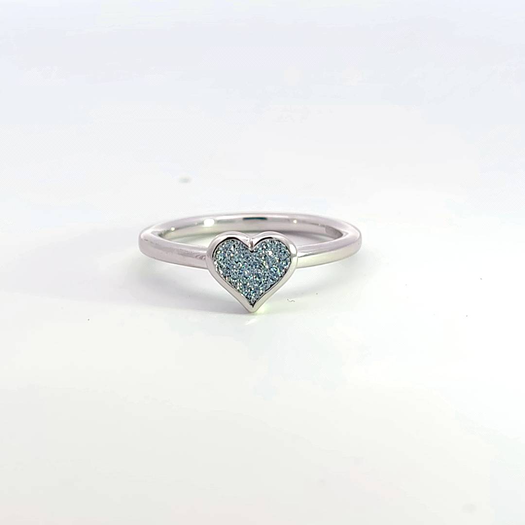 Perfect heart ring with crystallised osmium-The Diamond Setter