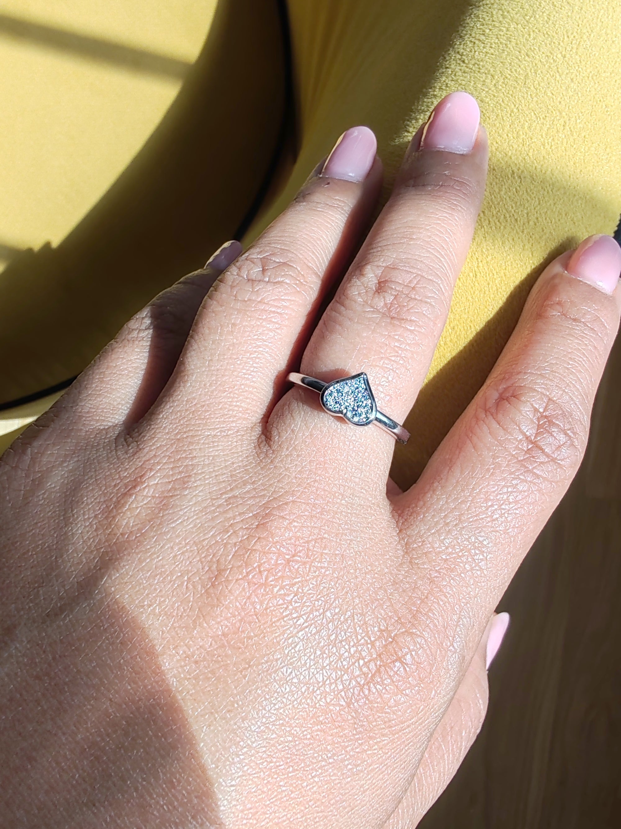 Perfect heart ring with crystallised osmium-The Diamond Setter