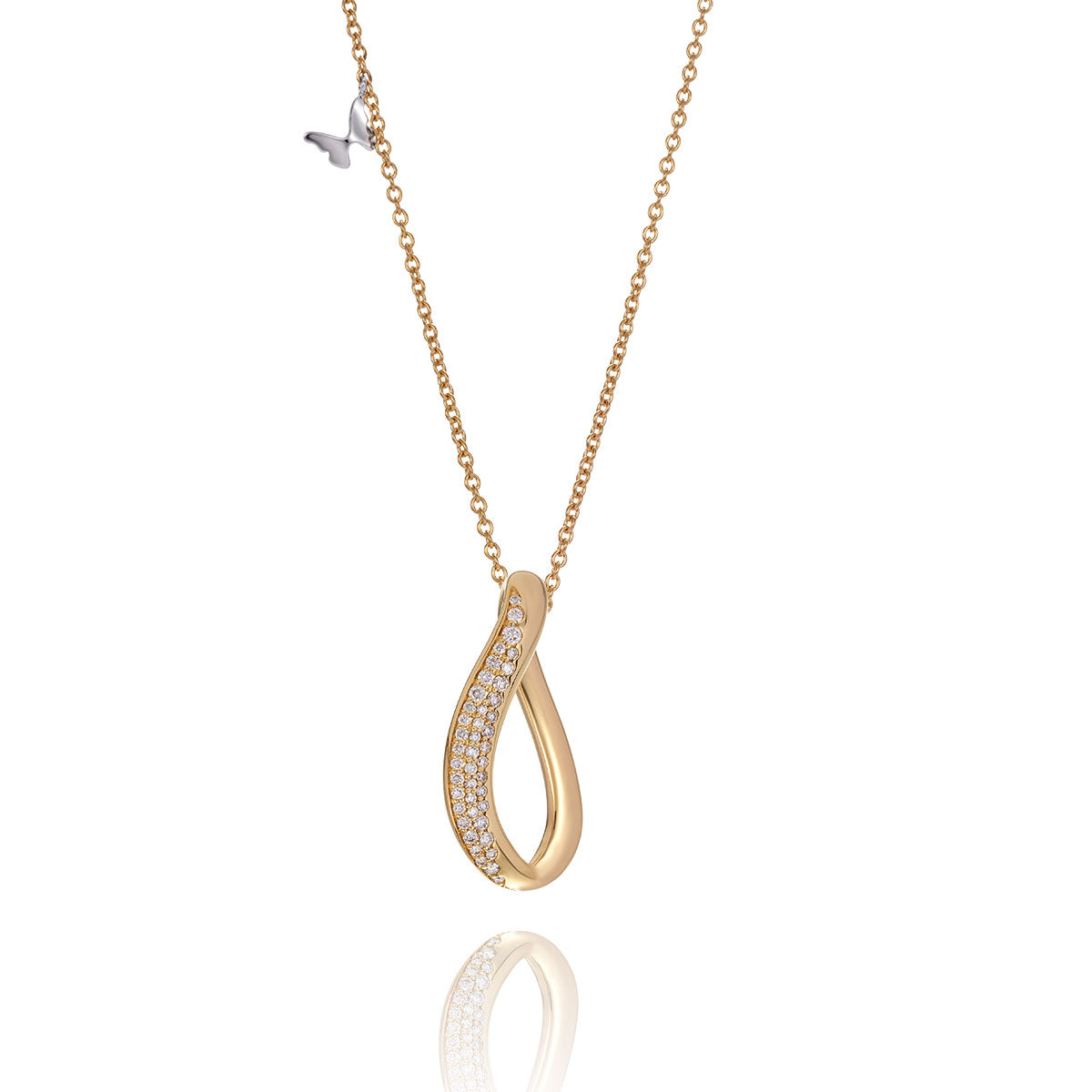 Diamond Curve Embrace Pendant-The Diamond Setter