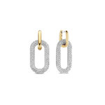 Pave set Linked Lovers Gold Plated Earrings-The Diamond Setter