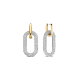 Pave set Linked Lovers Gold Plated Earrings-The Diamond Setter