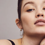 Pave set Linked Lovers Gold Plated Earrings-The Diamond Setter