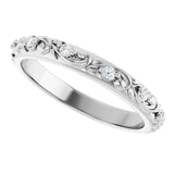 Floral inspired wedding band-The Diamond Setter
