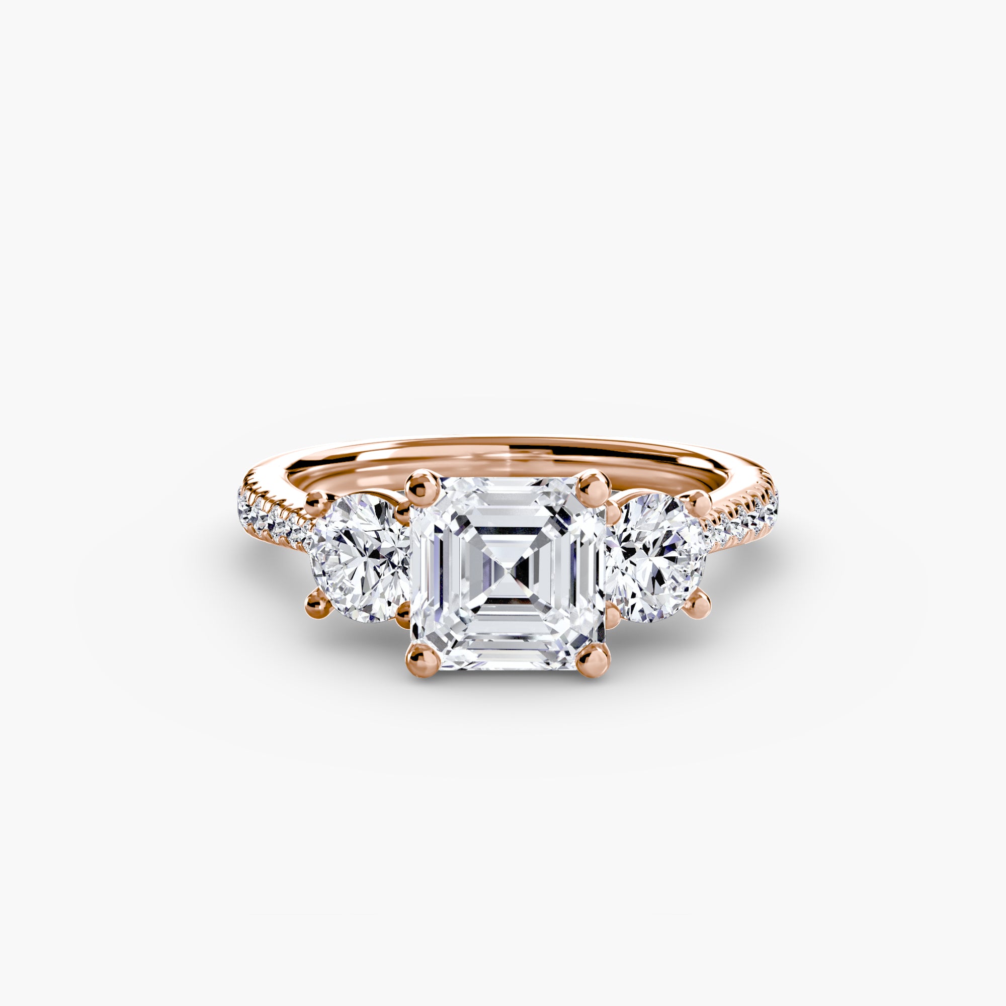 Three-Stone with Pavé Band-setting-The Diamond Setter